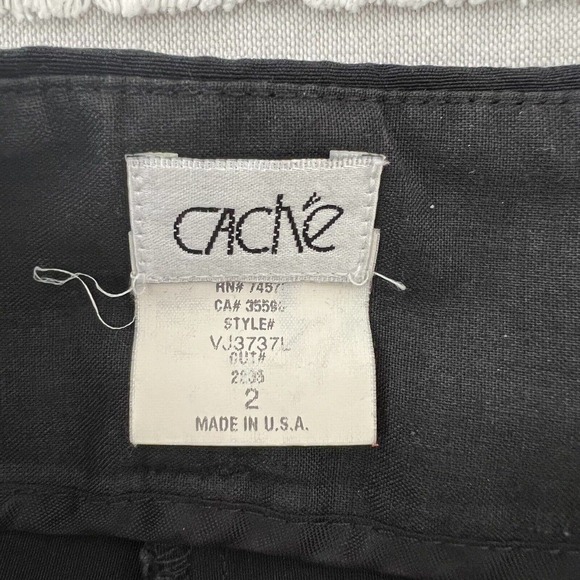 Cache Women's Y2K Black Low Rise Cropped Flared Stretchy Pants - Size 2 - Picture 4 of 8